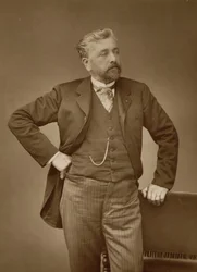Alexandre Gustave Eiffel (1832-1923), francuski inżynier, fotografia portretowa (zdjęcie w sepii)